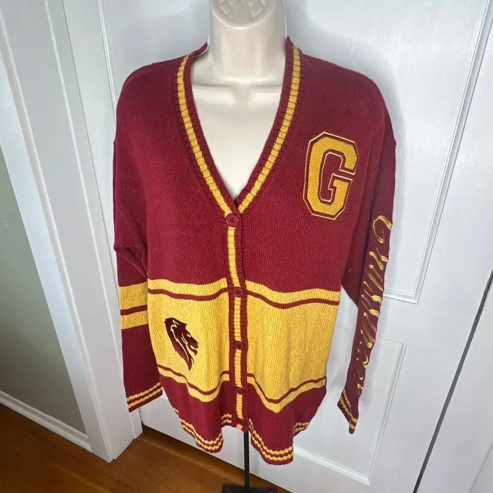 Harry Potter Gryffindor Varsity Cardigan Rust Nwot Size Small